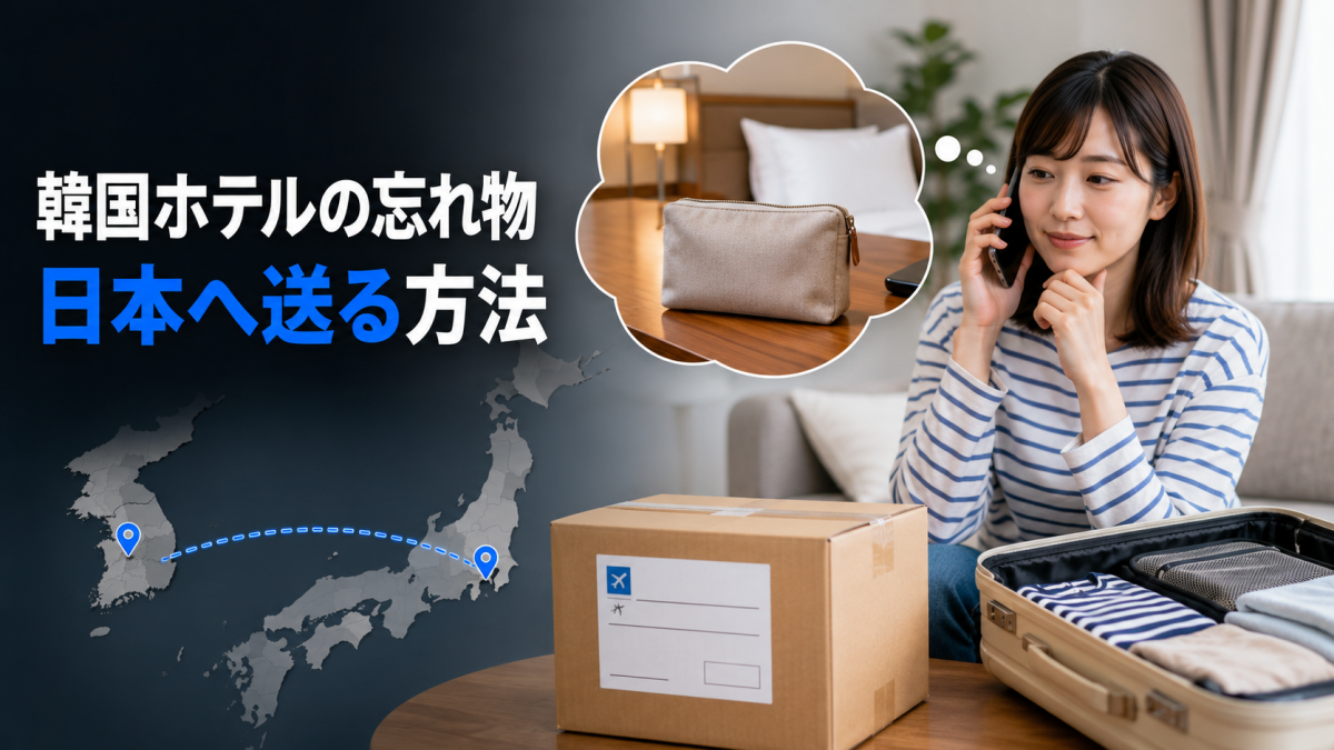 韓国ホテルの忘れ物を日本へ送るためにホテルへ連絡する日本人旅行者