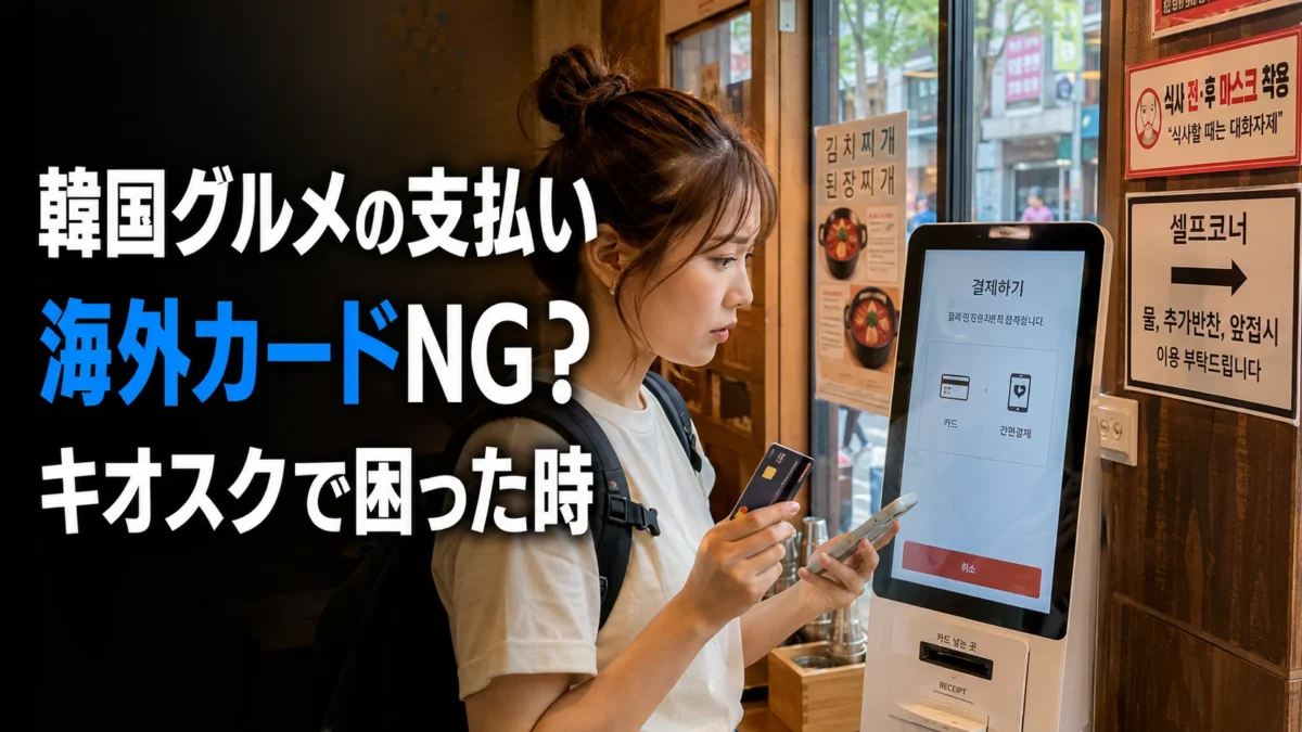 韓国の飲食店キオスクで海外カード決済に困る旅行者