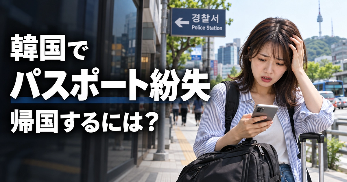 韓国旅行中にパスポート紛失に気づいた日本人旅行者